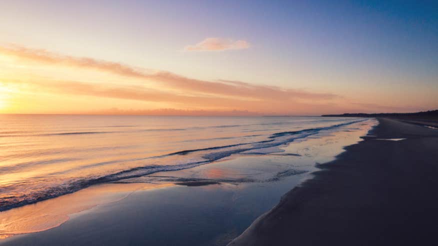 Curracloe Beach in Co Wexford at sunset