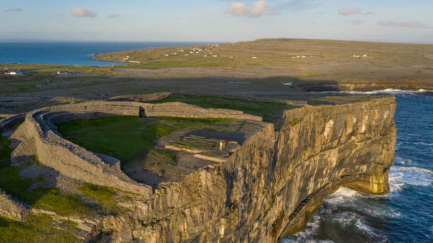 Aerial view of Dún Aonghasa in Galway