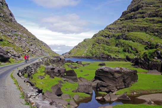 People cycling the Gap of Dunloe in Kerry