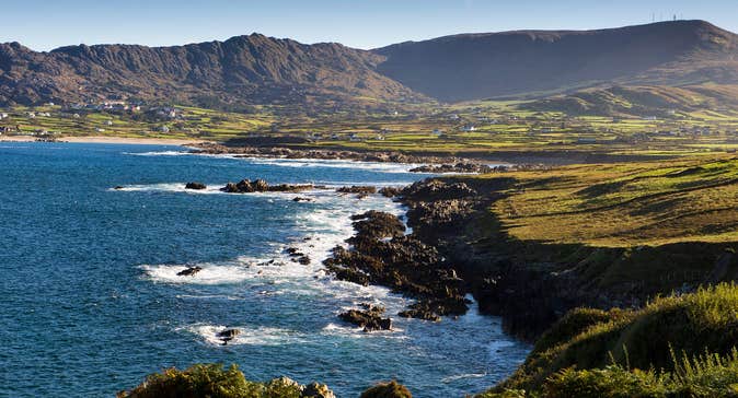 The Atlantic Ocean on the Beara Peninsula in West Cork with Slieve Miskish Mountains in the background