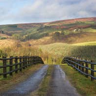 A fenced path leading to the stunning Slieve Bloom Mountains