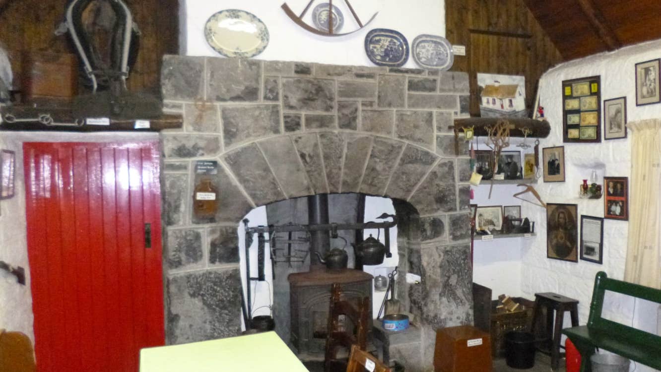 A traditional cottage parlour and fireplace at Lackagh Museum and Heritage Centre