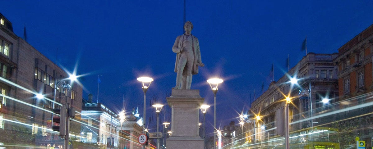 Statue of Sir John Gray on Lower O Connell Street in Dublin City centre