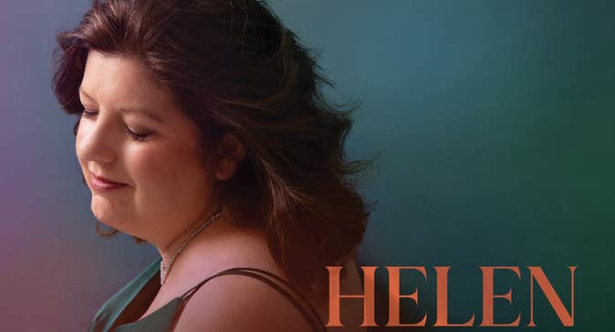 Part of album cover showing side view of woman looking downwards with eyes closed.