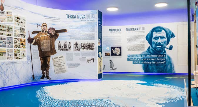 Display panels and exhibits about Tom Crean, the Antarctic explorer, born in Kerry