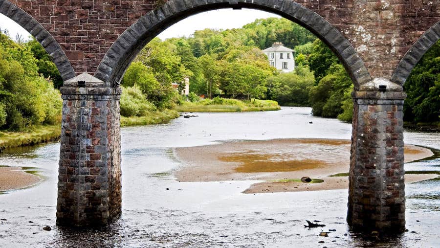 A close up of one of the seven arches of Newport Railway Viaduct in County Mayo