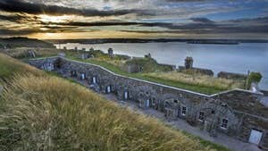 Panoramic view of the sunset above Camden Fort Meagher