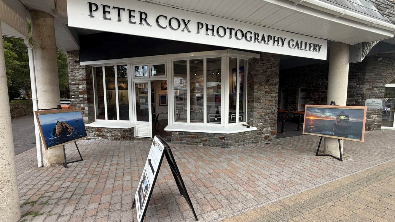 Exterior of a photographic studio with some prints on display outside