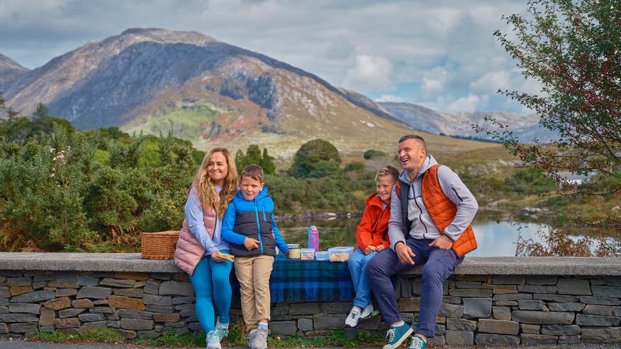 A family on the Connemara Greenway, Co Galway