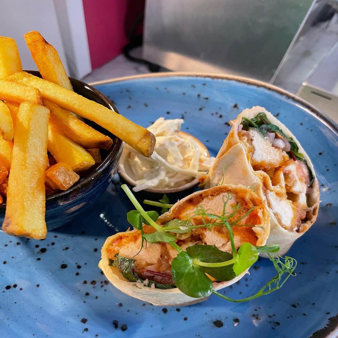 A wrap and chips from Stacpoole Coffee House in Adare, County Limerick.
