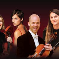 The members of the Lumiere Quartet with their instruments.