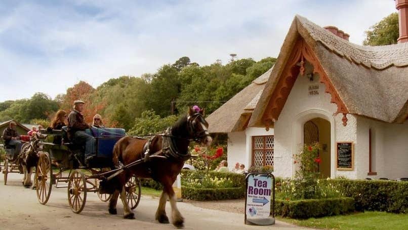 Jaunting car outside Tea Rooms