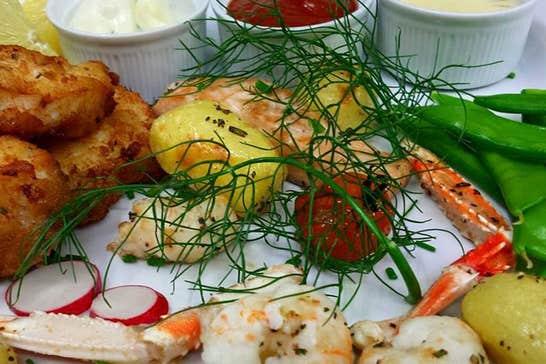 Seafood selection dish at the The Pantry & Corkscrew Restaurant 