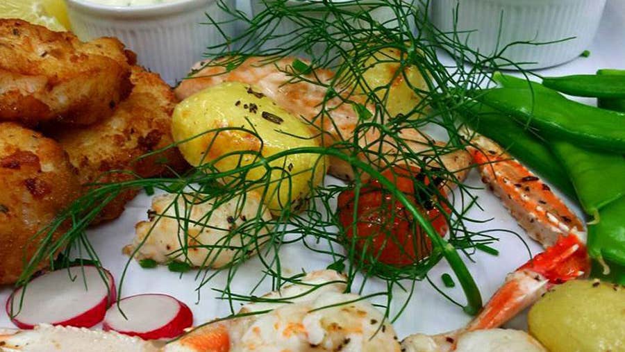 Seafood selection dish at the The Pantry & Corkscrew Restaurant