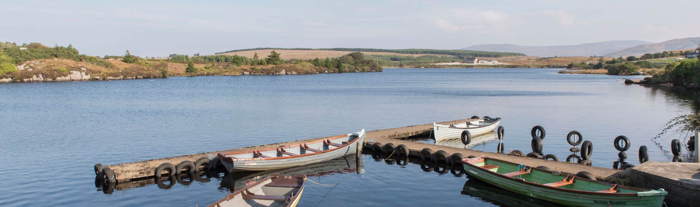 4 boats on a lake in Dungloe in County Donegal