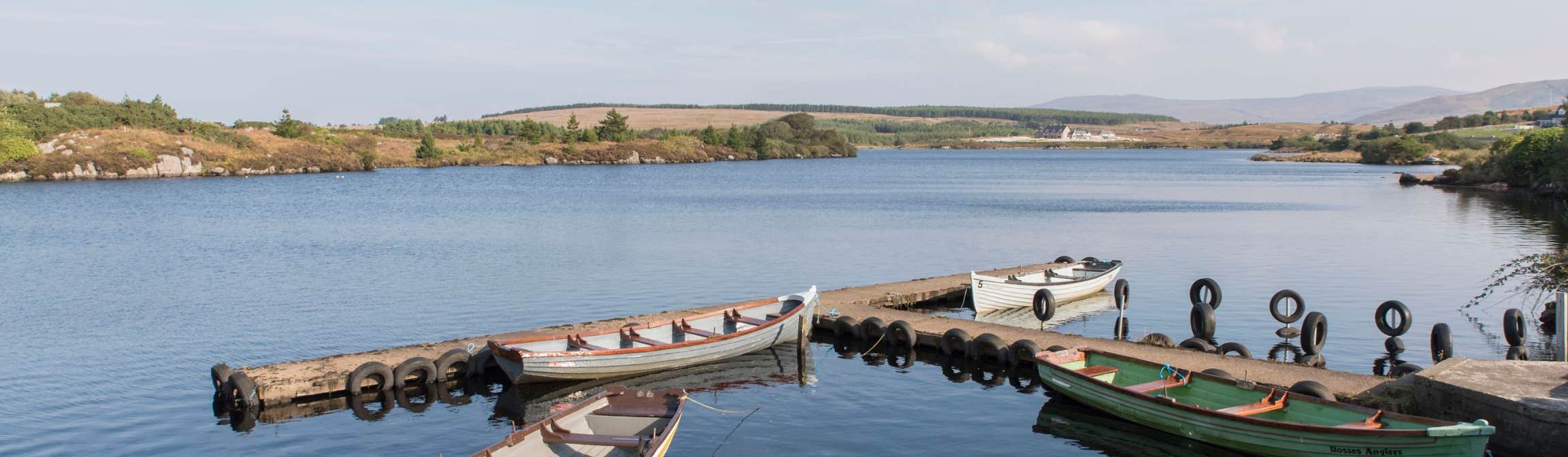 4 boats on a lake in Dungloe in County Donegal