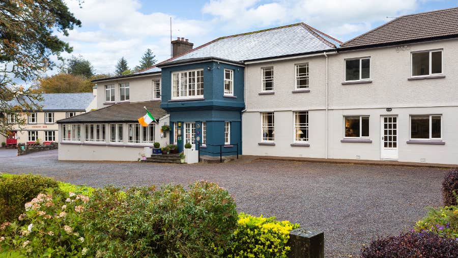 Exterior of the hotel.