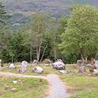 View of a stone circle in Bonane Heritage Park County Kerry