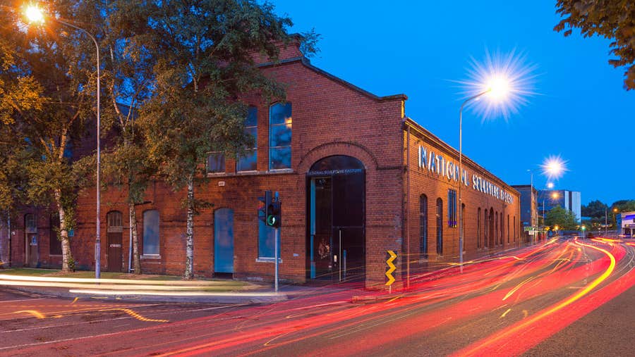 The exterior of the National Sculpture Gallery at dusk