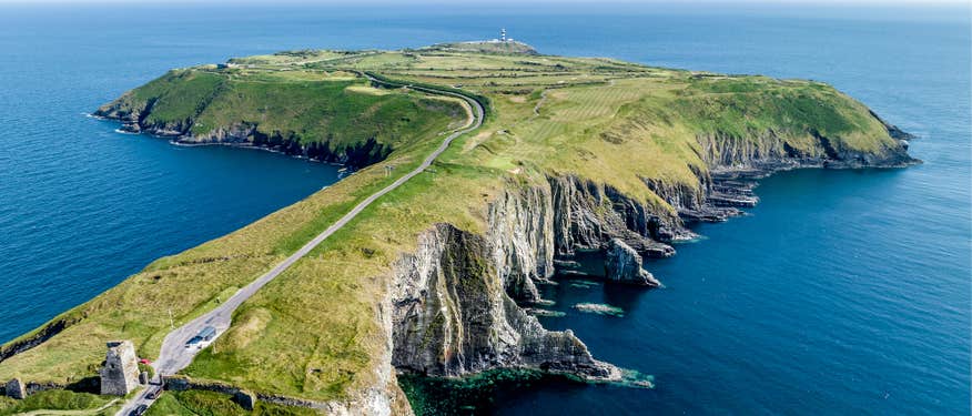 Aerial view of the Old Head of Kinsale in West Cork