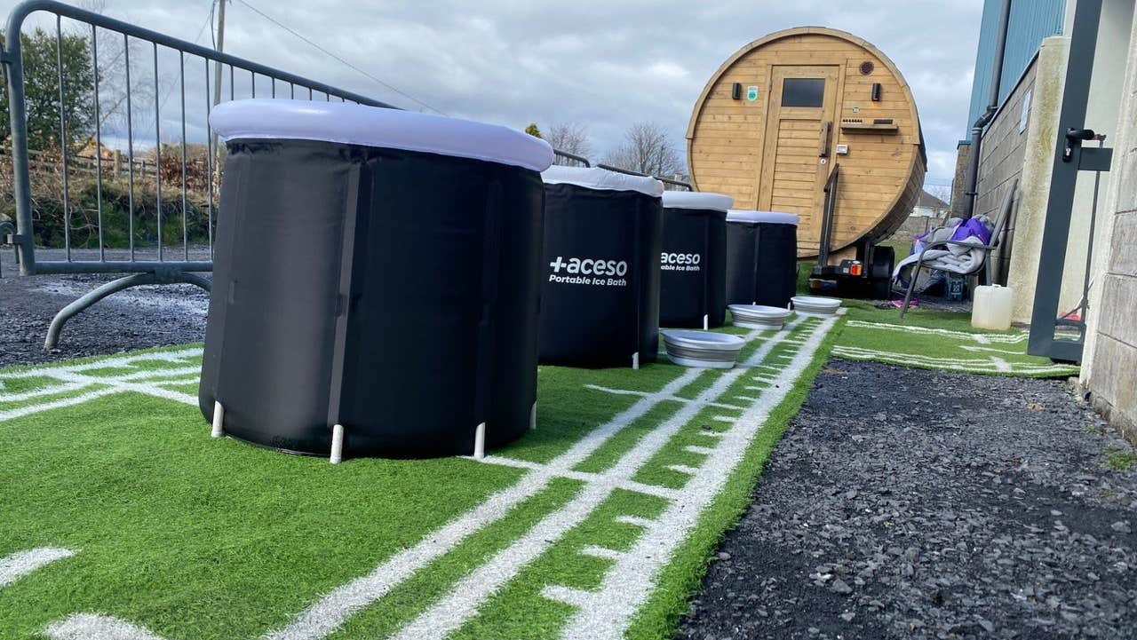 Exterior of a wooden sauna hut