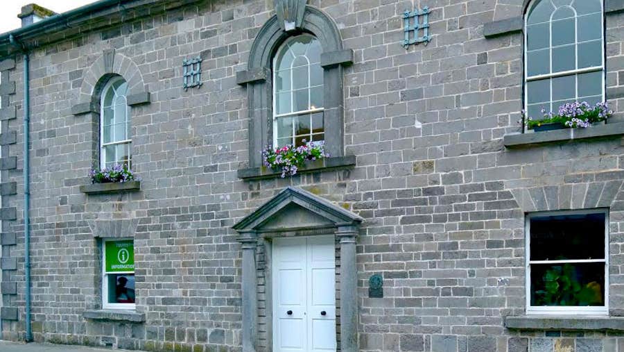 The exterior of a period building that is the Linenhall Arts Centre