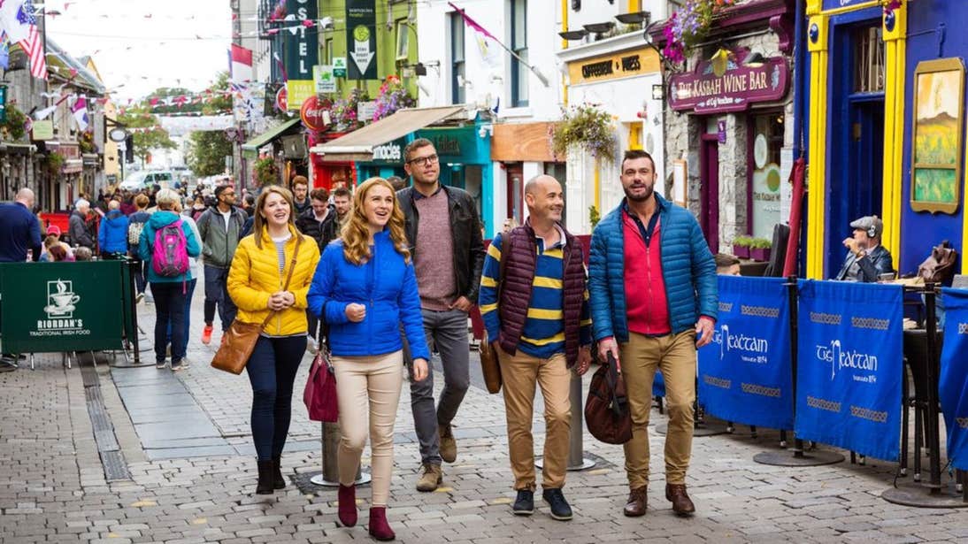 A group of people enjoying Galway City