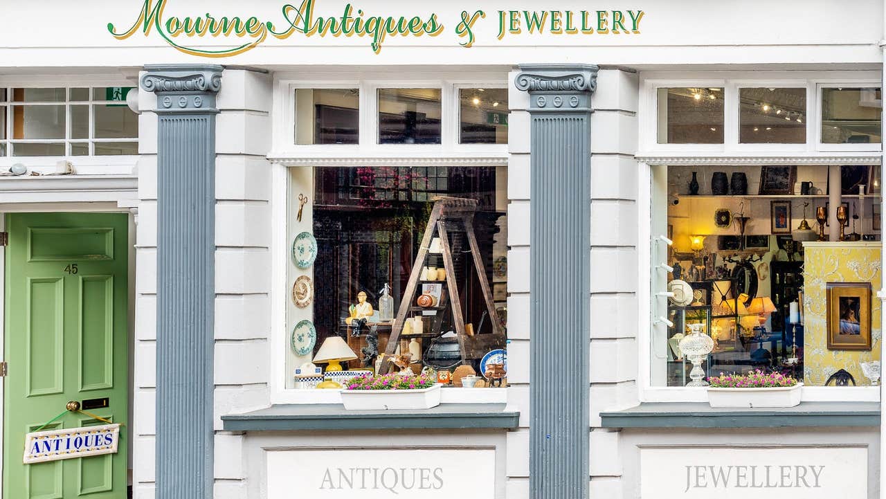 Exterior view of Mourne Antiques & Jewellery shop