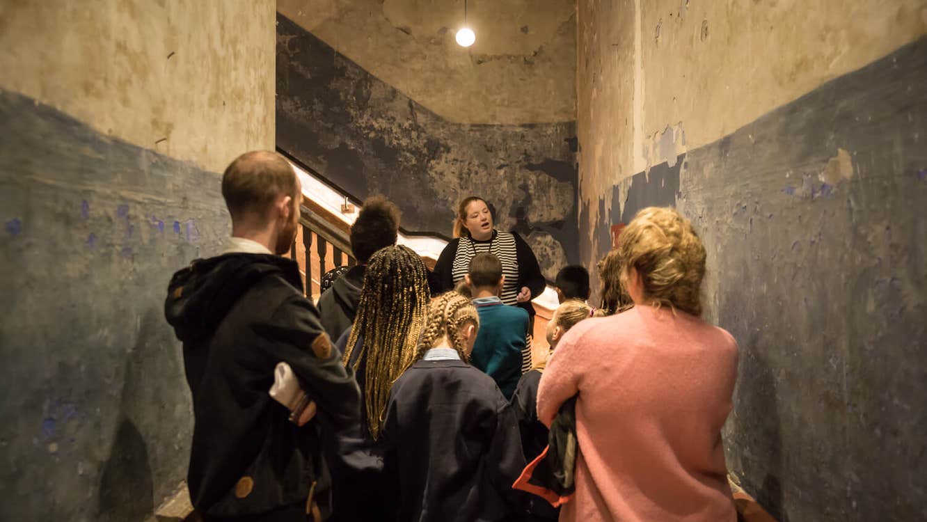School students on a tour of 14 Henrietta Street