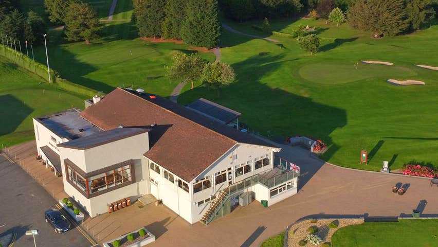 Dundalk Golf Club aerial view of the clubhouse