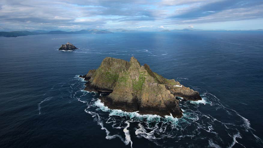Aerial view of the Skellig Islands in Kerry