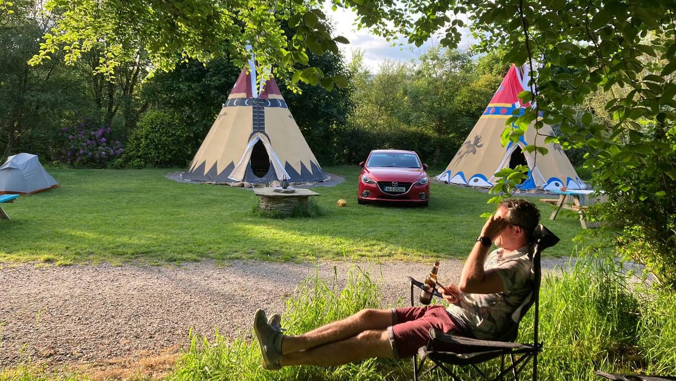 View of tipis