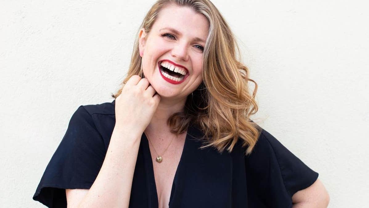 RTÉ CO Present: Marilyn Monroe 100, singer Katie Birtill laughing.