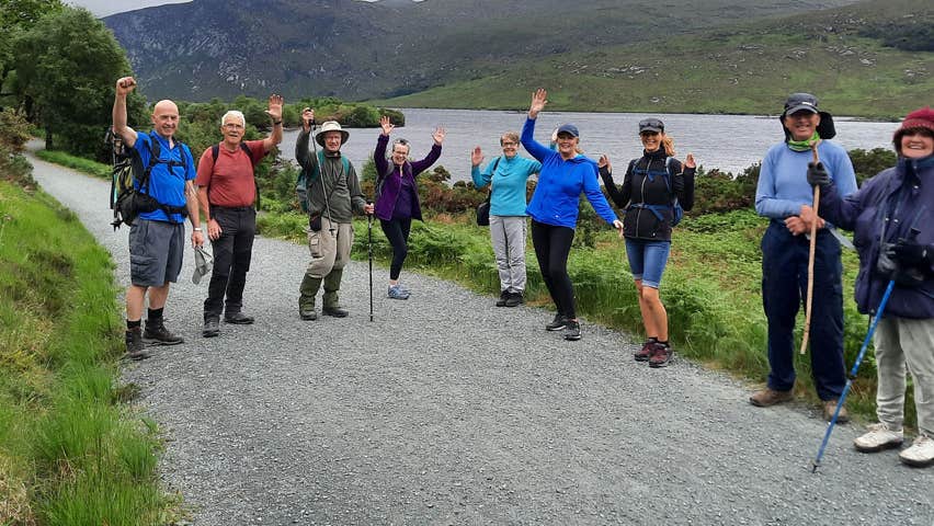 Walkers on the road at Walking Donegal County Donegal
