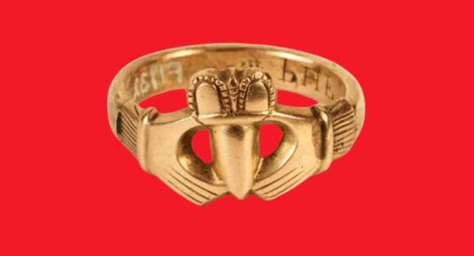 Gold 'Claddagh' ring. NMI Collections F1932.87