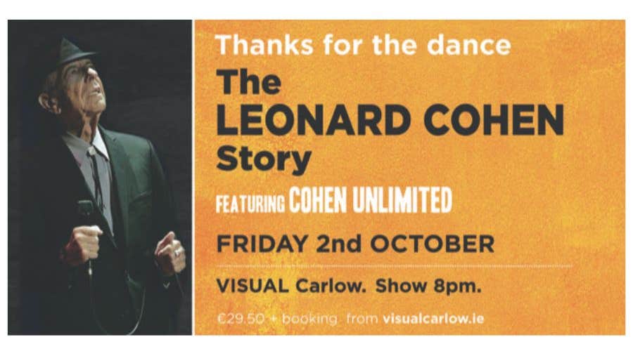 An image of singer Robert Doyle holding a microphone in on the left with text about the show on the right