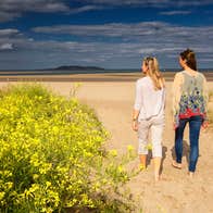 Two women on Malahide Beach in County Dublin