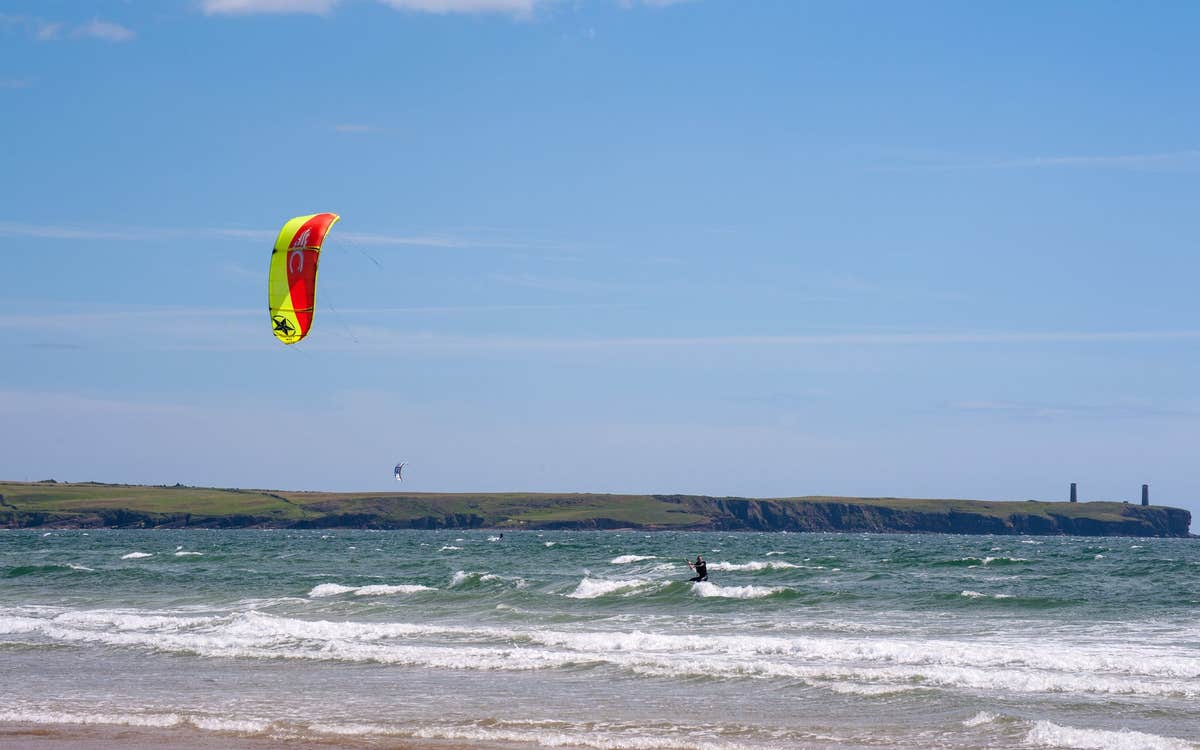 Kite surfer on Tramore Beach