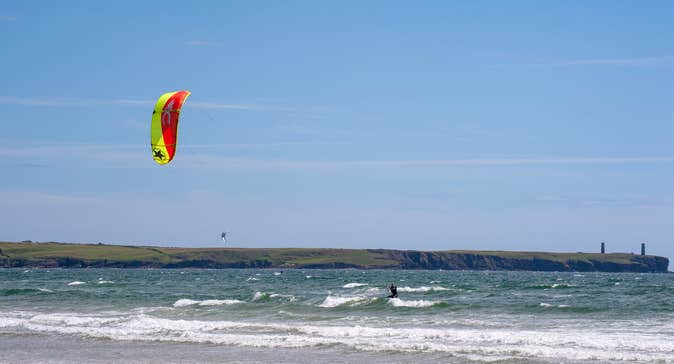 Kite surfer on Tramore Beach