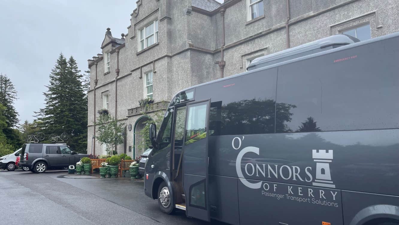 O'Connors of Kerry bus outside a of victorian country home