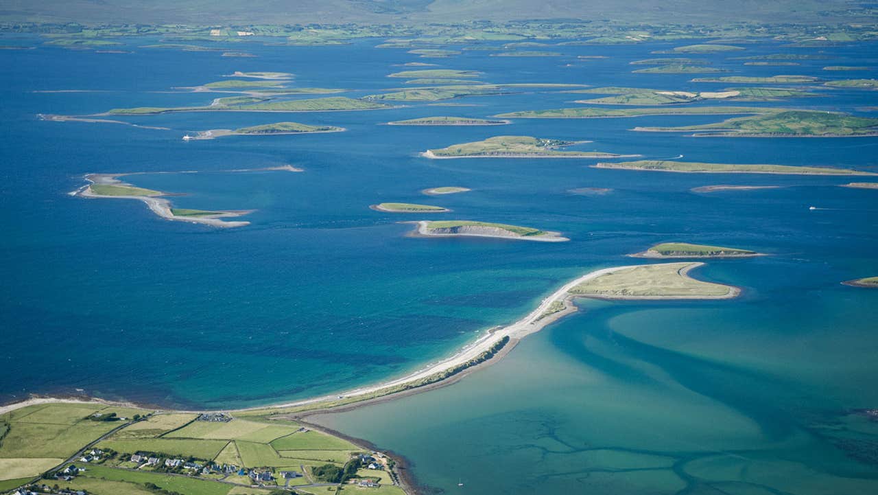 View of Clew Bay with Croagh Patrick in the background