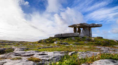 Blue skies above the Burren and Poulnabrone Dolmen, Clare