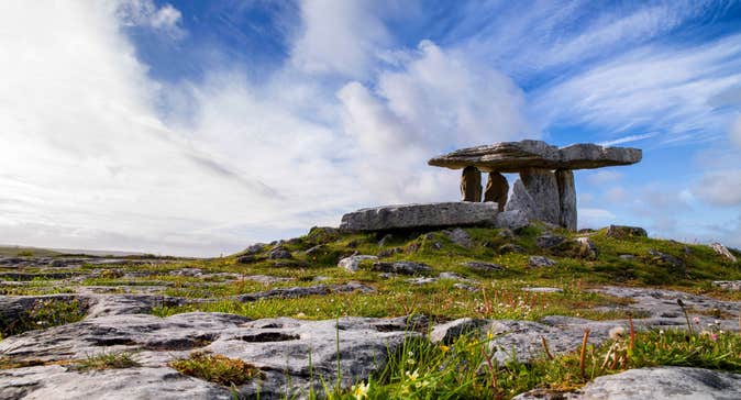 Blue skies above the Burren and Poulnabrone Dolmen, Clare