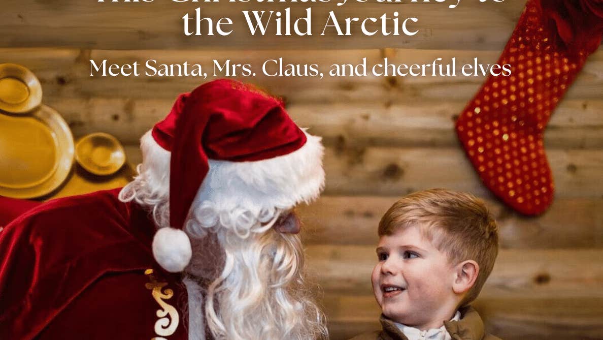 A Santa talking to a young boy