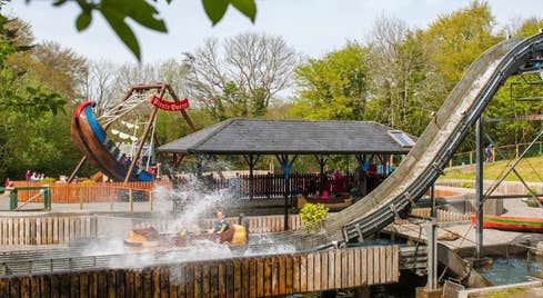 Pirate Plunge Flume Ride and Pirate Queen Swinging Ship