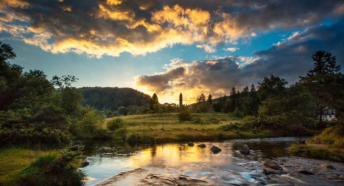 A sunset at Glendalough, County Wicklow