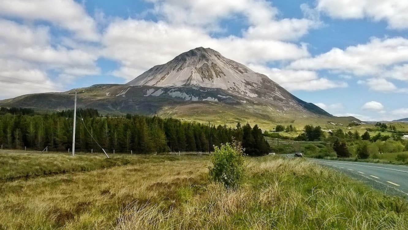 Clouds hanging over Errigal in Donegal