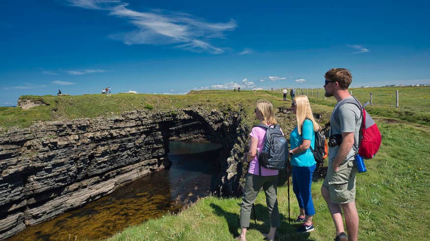 People at the Bridges of Ross in Co Clare