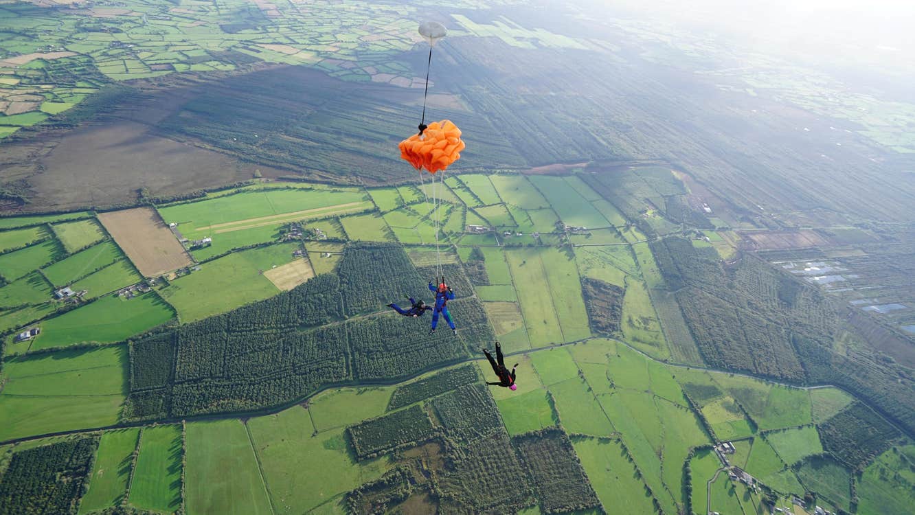 Assisted free fall parachute jump with Irish Parachute Club