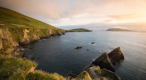 Sunset by the water at Dunquin Harbour in Co. Kerry